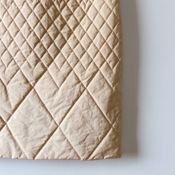 Postcard Tan Puffer Pencil Skirt with Back Zipper size M/8 RARE - Picture 9 of 10